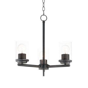 Maxim 10203FTBK Corona 3-Light Chandelier Black Finish OR Satin Nickel Finish OR Satin Brass Finish