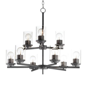 Maxim 10206FTBK Corona 9-Light Chandelier Black Finish OR Satin Nickel Finish OR Satin Brass Finish
