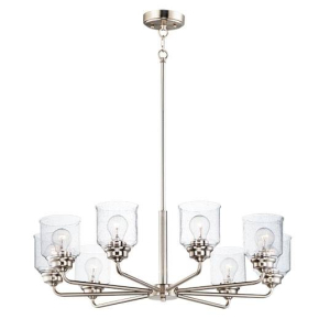 Maxim Lighting 12268CDSN Acadia 8-Light Chandelier, 480watts, E26Base, Nickel Finish