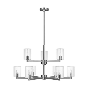 Generation Lighting 3164209C Nine Light Chandelier 120V 60 Watts Max with Finish Option