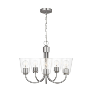 Generation Lighting GLC1145BS Miles 5-Light Brushed Nickel Cylinder Chandelier 120 Volt 75 Watts Max