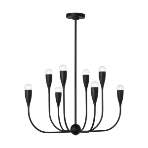 Generation Lighting GLC1218MBK Maya 8 Light Chandelier Midnight Black 120V 60 Watts Max