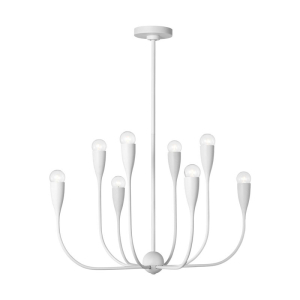 Generation Lighting GLC1218MWT Maya 8 Light Chandelier Matte White 120V 60 Watts Max