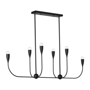 Generation Lighting GLC1226MBK Maya 6 Light Chandelier Midnight Black 120V 60 Watts Max