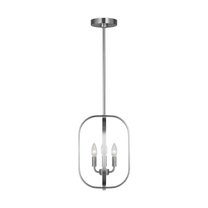 Generation Lighting GLC1293BS Loretto 3-Light Brushed Nickel Chandelier 120V 60 Watts Max