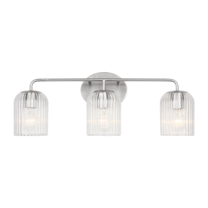 Generation Lighting GLV1133BS Eisele Contemporary Satin Brass 3-Light Vanity Light Fixture 120 Volt 60 Watts Max Brushed Nickel Finish