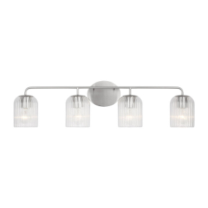 Generation Lighting GLV1134BS Eisele Contemporary Satin Brass 4-Light Vanity Light Fixture 120 Volt 60 Watts Max Brushed Nickel Finish