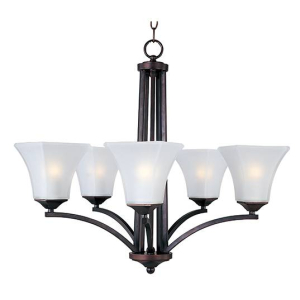Maxim 20095FTOI Aurora 5/9-Light Chandelier 60W 120V Oil Rubbed Bronze OR Satin Nickel Finish