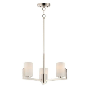 Maxim Lighting 21285SWSN Dart 3-Light Chandelier, 180watts, E26Base, Nickel Finish