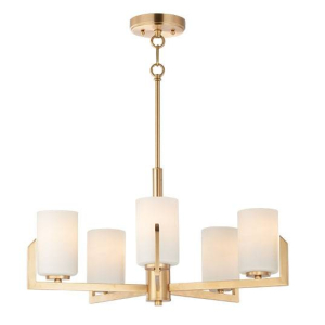 Maxim Lighting 21286SWSBR Dart 5-Light Chandelier, 300watts, E26Base, Brass Finish