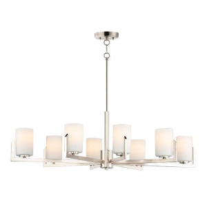 Maxim Lighting 21288SWSN Dart 8-Light Chandelier, 480watts, E26Base, Nickel Finish
