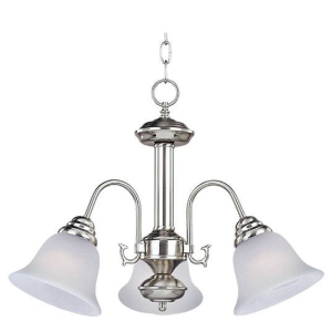 Maxim 2697FTSN Malaga 3/5-Light Chandelier Frosted/Marble Glass 60W 120V Oil Rubbed Bronze OR Satin Nickel Finish