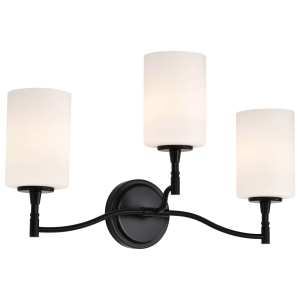 Satco/Nuvo 60-8213 Liam 3 Light Vanity 120 Volts 100 Watts E26 Base Matte Black Finish 