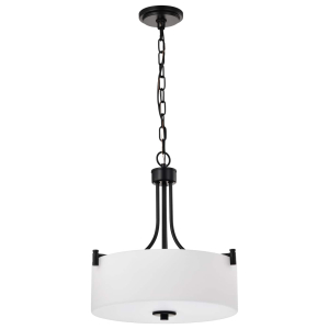 Satco/Nuvo 60-8214 Liam 3 Light Pendant 120 Volts 60 Watts E26 Base Matte Black Finish