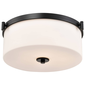 Satco/Nuvo 60-8217 Liam 3 Light Flush Mount  120 Volts 60 W E26 Base Matte Black Finish