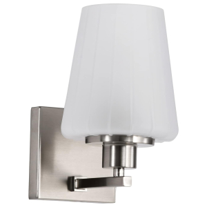 Satco/Nuvo 60-8221 Lune 1 Light Vanity 120 Volts 60 Watts E12 Base Brushed Nickel Finish