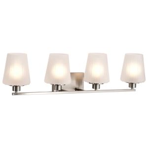 Satco/Nuvo 60-8224 Lune 4 Light Vanity 120-277 Volts 60 Watts Finish Brushed Nickel Finish 