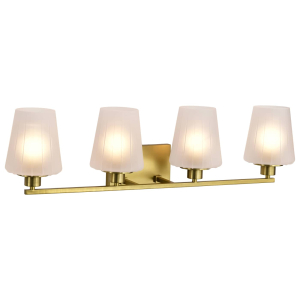 Satco/Nuvo 60-8234 Lune 4 Light  Vanity 120 Volts 60 Watts E12 Base Vintage Brass Finish 