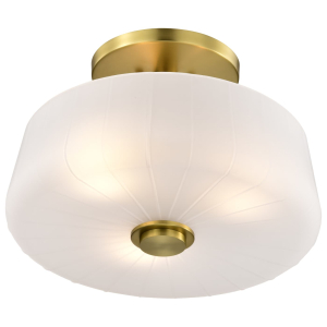 Satco/Nuvo 60-8239 Lune 3 Light Semi Flush E26 Base Vintage Brass Finish 