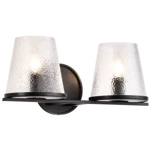 Satco/Nuvo  60-8252 Valentine 2 LIght Vanity !20 Volts 60 Watts Black Finish 