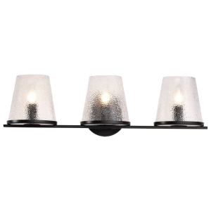 Satco/Nuvo 60-8253 Valentine 3 Light Vanity E12 Base Black Finish 