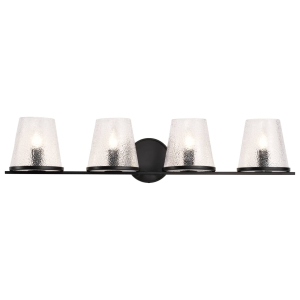Satco/Nuvo 60-8254 Valentine 4 Light Vanity 120 Volts 60 Watts E12 Base Black Finish 