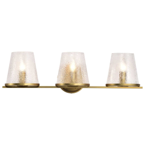 Satco/Nuvo 60-8263  Valentine 3 Light Vanity 120 Volt E12 Base Vintage Brass Finish 