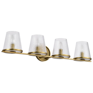 Satco/Nuvo 60-8264 Valentine 4 Light Vanity 120 Volts 60 Watts E12 Base Vintage Brass Finish 