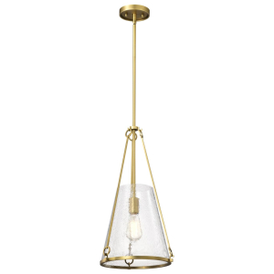 Satco/Nuvo 60-8266 Valentine Med Pendant 120 Volts 60 Watts E26 Base Vintage Brass Finish 