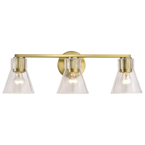 Satco/Nuvo 60-8343 Gianna 3 Light Vanity E26 Base Vintage Brass Finish 