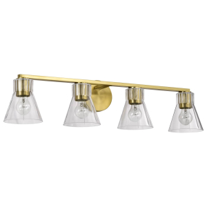 Satco/Nuvo 60-8344  Gianna 4 Light Vanity 120 Volts 60 Watts E26 Base Vintage Brass Finish 