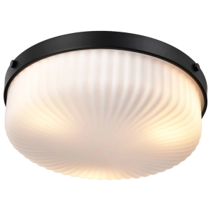 Satco/Nuvo 60-8648 Solara Flush Mount 120 Volt 60W E26 Base Matte Black Finish 
