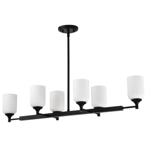 Satco/Nuvo 60-8649 Solara 6 Light Island 120 Volts 60 Watts E26 Base Matte Black Finish 