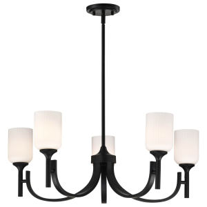 Satco/Nuvo 60-8650 Solara 5 Light Chandelier 120 Volts 60 Watts Matte Black Finish 