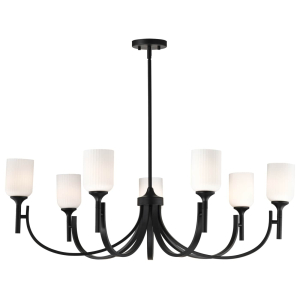 Satco/Nuvo 60-8651  Solara 7 Light Chandelier 120 Volts 60 Watts E26 Base Matte Black Finish 