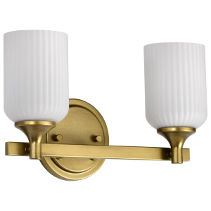 Satco/Nuvo 60-8662 Solara 2 Light Vanity 120 Volts 100 Watts E26 Base Natural Brass Finish