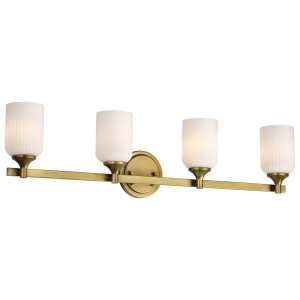 Satco/Nuvo 60-8664 Solara 4 Light Vanity 120 Volts 100 W E26 Base Natural Brass Finish 