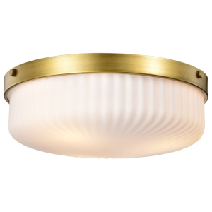 Satco/Nuvo 60-8668 Solara Flush Mount 120 Volts 60 Watts Natural Brass Finish 