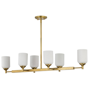 Satco/Nuvo 60-8669 Solara 6 Light Island 120 Volts 60 Watts Natural Brass Finish 