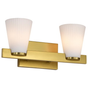 Satco/Nuvo 60-8722 Royal 2 Light Vanity 120 Volts 100 Watts E26 Base Burnished Brass Finish