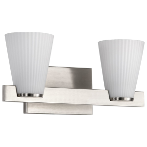 Satco/Nuvo 60-8732 Royale 2 Light Vanity 120 Volts 100 Watts 	E26 Base Brushed Nickel Finish
