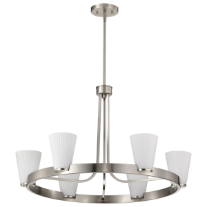 Satco/Nuvo 60-8736 Royale 6 Light Chandelier 120 Volts 60 Watts E26 Base Brushed Nickel Finish 