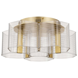 Satco/Nuvo 62-2401 Kenzo LED 5 Light Flush 120 Volts 34 Watts Polished Anodized Bronze Finish 