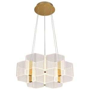 Satco/Nuvo 62-2403 Kenzo LED 6 Light  Chandelier 120 Volts 44 Watts Polished Anodized Bronze Finish