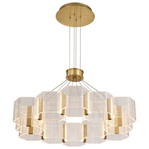 Satco/ Nuvo  62-2404 Kenzo LED 12 Light Chandelier 120 Volt 85 Watts  Soft White Polished Anodized Bronze Finish