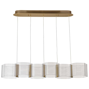 Satco/Nuvo  62-2405 Kenzo LED 6 LT Island Pendant 120 Volts 34 Watts Polished Anodized Bronze Finish 