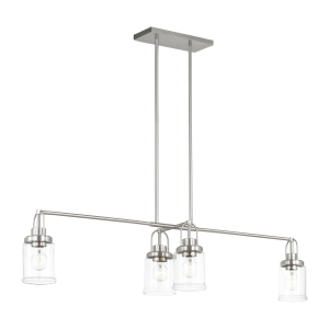 Generation Lighting GLC1184BS Anders 4-Light Brushed Nickel Cylinder Chandelier 120 Volt 60 Watts Max