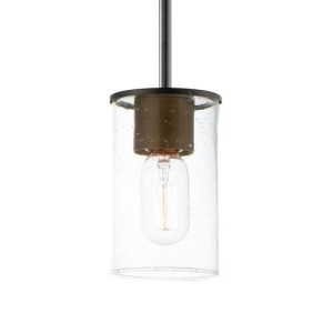 Maxim 91840CDABBK Sleek 1-Light 60W 120V Mini Pendant Antique Brass/Black OR Satin Nickel Finish