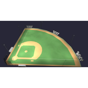 Baseball Softball Field Turnkey LED Lighting System 300' Field 50/30 6 poles 36 fixtures with Controls (Outdoor Field Lighting)