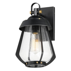 Maxim 30622CDBKAB Mariner Medium Outdoor Wall Sconce 60W 120V Black / Antique Brass 